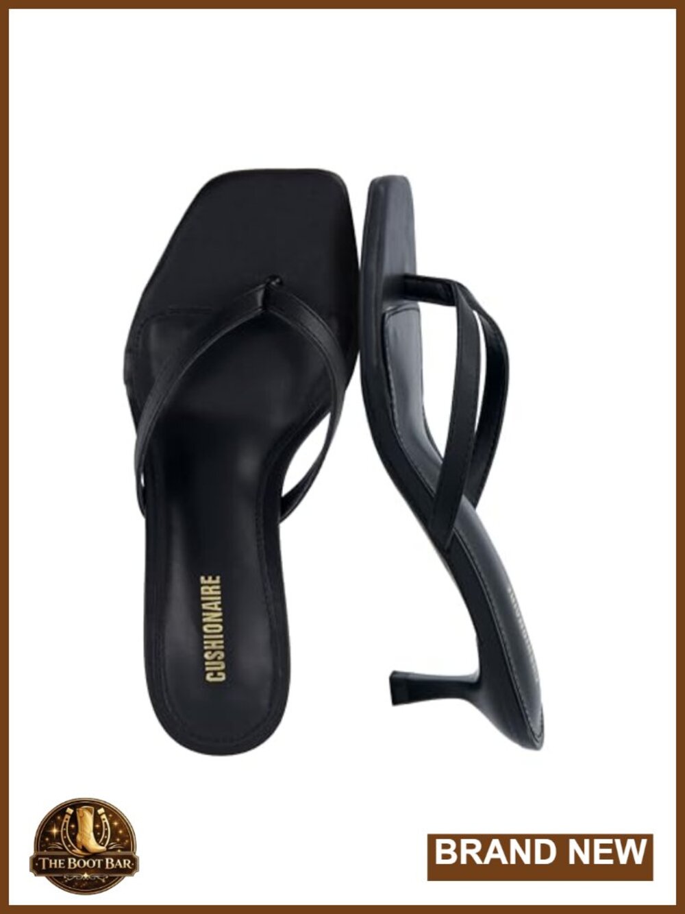 Miami Kitten Heel Thong Sandals Faux Leather Memory Foam Slip On Dressy Heels